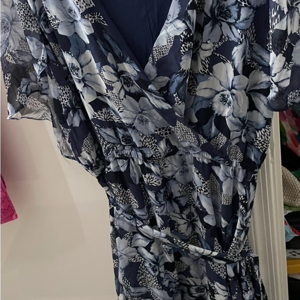 Lane Bryant Blue Floral Maxi Dress NWT